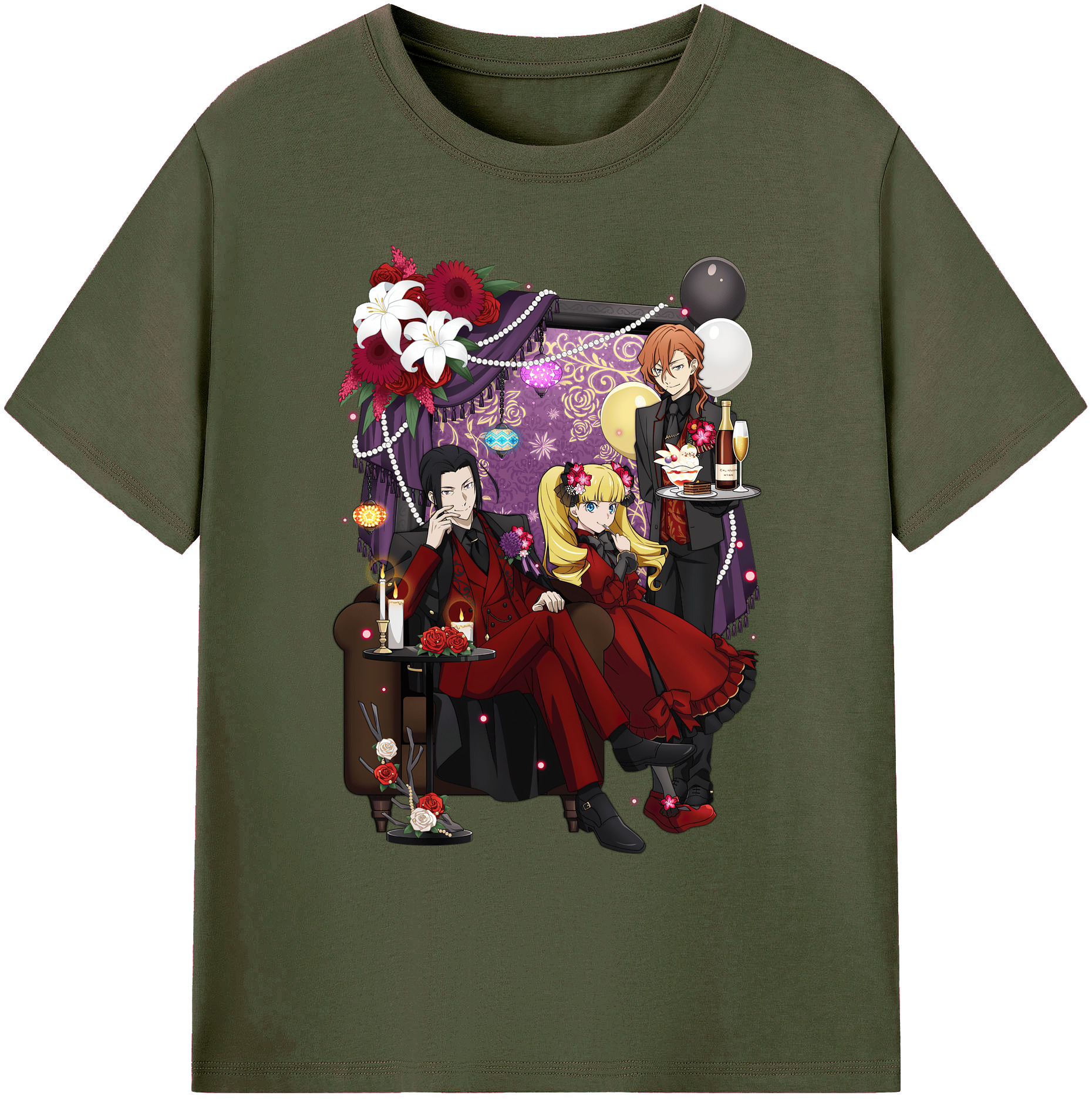 （画像用） 文豪ストレイドッグス Bungo Stray Dogs 綿100％ メンズ半袖Tシャツ｜肌触りやわらか＆通気性